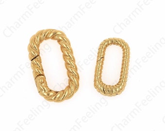 18K Filled Gold Halskette Verschluss, Schmuckverschluss, ovaler Verschluss, Armbandschließe, DIY Schmuckherstellung Zubehör