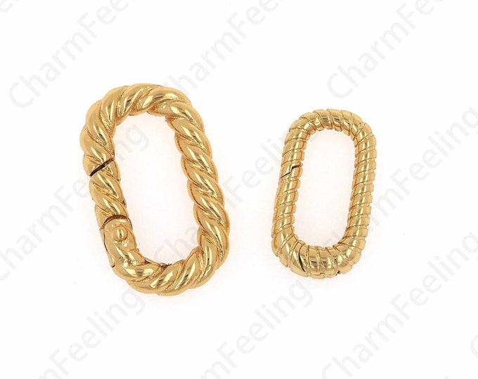 18K Filled Gold Necklace Clasp, Jewelry Clasp, Oval Clasp,Bracelet Clasp, DIY Jewelry Making Accessories