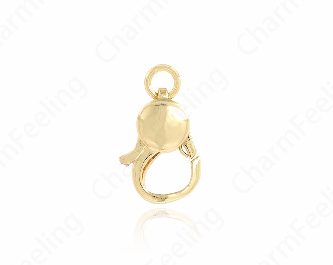 Spring Clasp, Button Clasp, 18K Gold Filled Lobster Clasp, Jewelry Clasp, Carabiner, DIY Jewelry Making Supplies,16x10.3x5mm