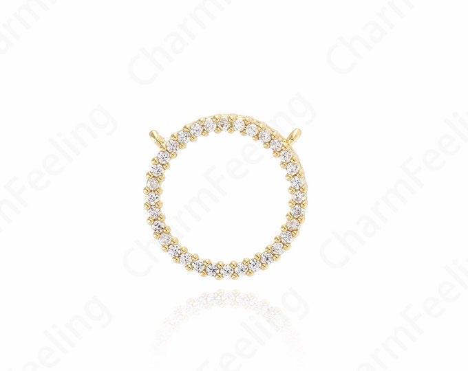 Hollow Jewelry Pendant, 18K Gold Filled Round Necklace, Round Pendant, Circle Pendant, DIY Jewelry Making Accessories, 17.7x17.5x3.4mm