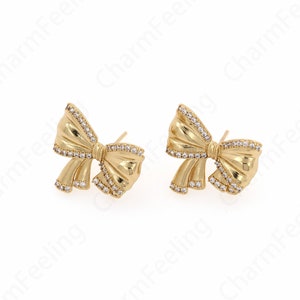 Butterfly Jewelry, Dainty Butterfly Stud Earrings,Butterfly Earrings, 18K Gold Filled Insect Earrings,DIY Jewelry Supplies, 19x19x18mm