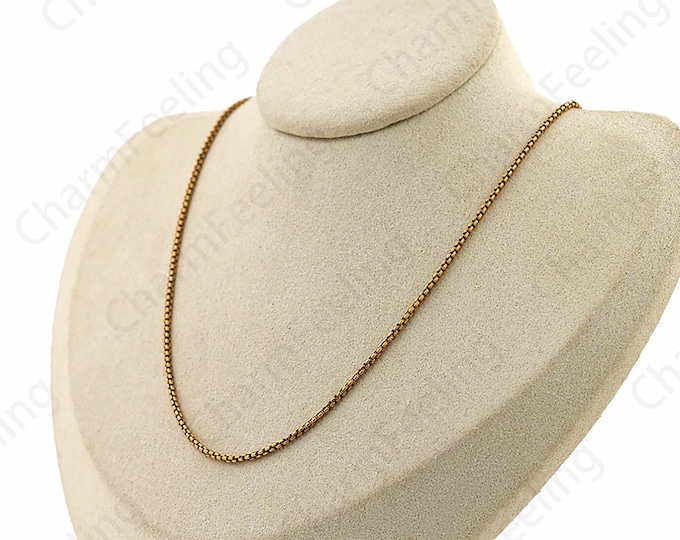 Bronze Necklace,Anniversary Gift,18K Gold Filled Box Necklace, Gifts For Her, Chain Necklace, S925 Silver Necklace, Fashion Necklace,