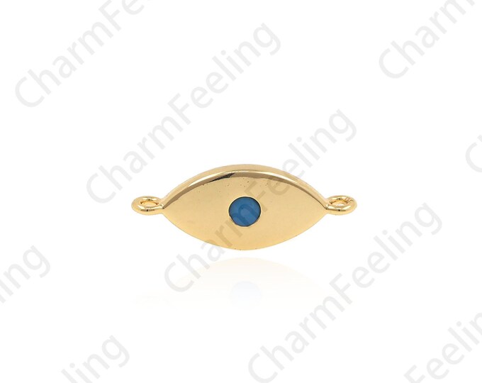 18K Gold-Plated Eye Connector, Eye Charm, Eye Charm, DIY Jewelry Making Accessories 17x6.5x2.3mm 1pcs