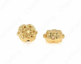 10 pcs Alloy Star Spacer Beads, 18K Gold Filled Pentagram Beads, Bracelet Beads,Round Flat Beads, DIY Jewelry Supplies, 8.5x7x4.5mm