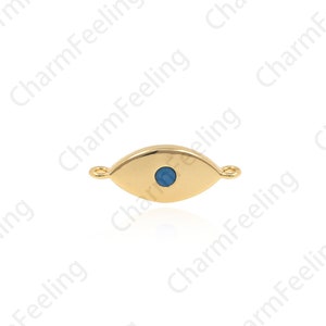 18K Gold-Plated Eye Connector, Eye Charm, Eye Charm, DIY Jewelry Making Accessories 17x6.5x2.3mm 1pcs