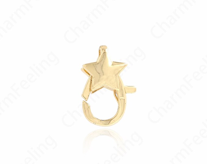 Pentagram Clasp,Star Clasp, 18K Gold Filled Lobster Clasp, Jewelry Clasp, Carabiner, DIY Jewelry Making Supplies,16x10.6x6.5mm
