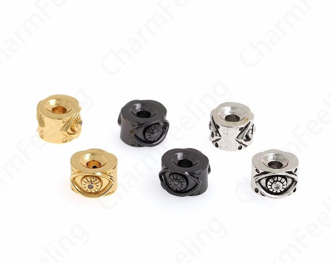 Round Spacer Beads, Eye Spacer Beads, Eye Charm, 18K Gold Filled Devil's Eye Beads, DIY Jewelry Accessories, 5x2.7mm