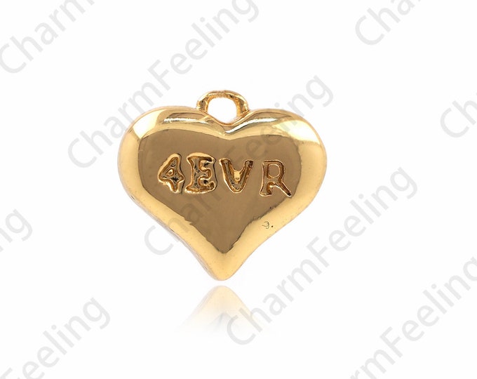 18K Gold Filled Heart-Shaped Pendant, Simple And Fashionable Necklace,Heart-Shaped Lettering Necklace,DIY Jewelry Necklace 9.5x10x4.5mm