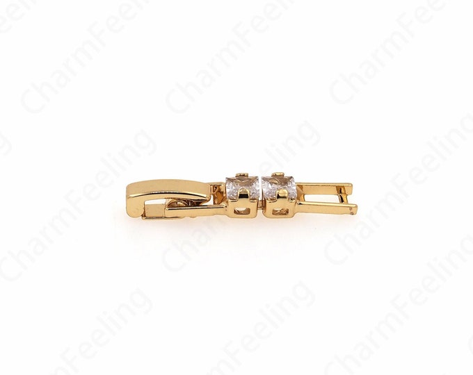 Button Clasp, Carabiner, Jewelry Clasp, Spring Clasp, 18K Gold Filled Lobster Clasp, DIY Jewelry Making Supplies, 28x5x4mm