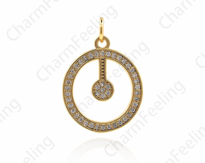 Simple Creative Sun Necklace• Exquisite Necklace Pendant• 18K Gold Filled Sun Necklace• CZ Micropave Pendant Bracelet (22.5x15.5x1.5mm)