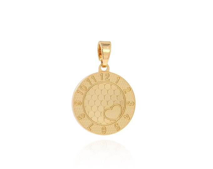 Dainty Heart Necklace, 18K Gold Filled Round Pendant,Love Pendant, CZ Love Necklace, Heart Charm, 21x14x1.6mm