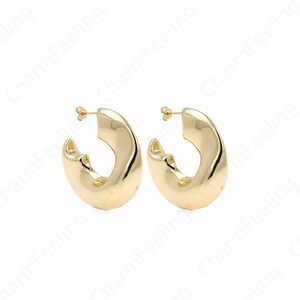 18K Gold Filled Moon Earrings,Fashionable Earrings, Thick Gold Earrings,Crescent Moon Earrings,Dainty Earrings,Gift for Her,39x38.5x15mm
