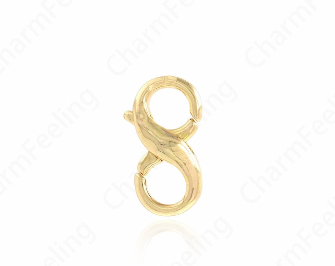 key Clasp, Figure-of-Eight Clasp, 18K Gold Filled Oval Clasp,Carabiner, Bracelet Clasp, DIY Jewelry Making Supplies, 18.3x10.2x4.8mm