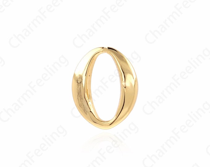 10 PCS Dainty Jewelry Pendant, 18K Gold Filled Oval Necklace, Oval Pendant, Oval Pendant, DIY Jewelry Accessories, 10x8x1.2mm