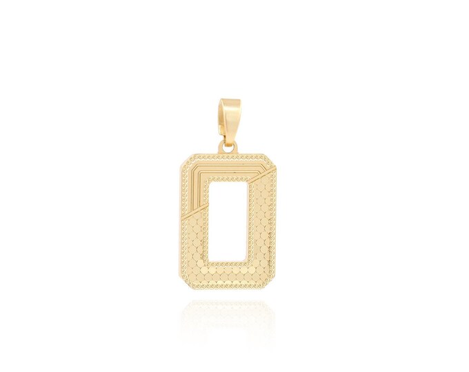 Hollow Charm, 18K Gold Filled Geometric Necklace,Rectangular Pendant, Suitable For DIY Jewelry Making Accessories,23.5x12x1.8mm