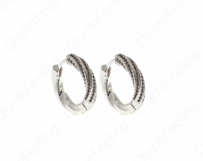 1 pair,Silver Round Twist Earrings, Dainty Gold Earrings, Hollow Earrings, Twist Earrings, Earring Charm, 19x20.5x3.7mm