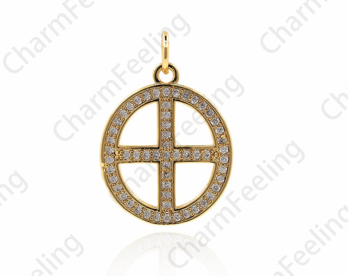 18K Gold Filled Earth Necklace,Alchemy Pendant,Earth Charm,Earth Pendant,Alchemy Charm,DIY Jewelry Charm 22x15x1.5mm