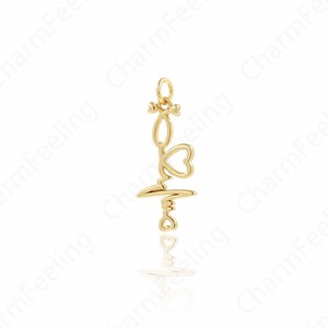 Colgante de letra, colgante largo AMOR, collar largo relleno de oro de 18K, collar de amor, encanto de amor Micropavé CZ, accesorios de joyería de bricolaje 27x11x2 mm