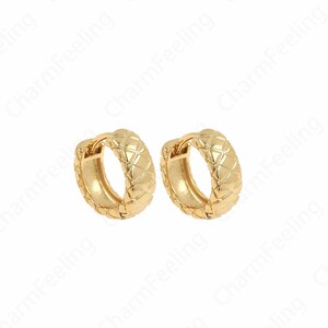 Prachtige oorbellen, 18K goud gevulde oorbellen, oorbellen voor dagelijks gebruik, hoepel oorbellen, minimalistische oorbellen, cadeaus voor haar 13,5x13x5,5mm