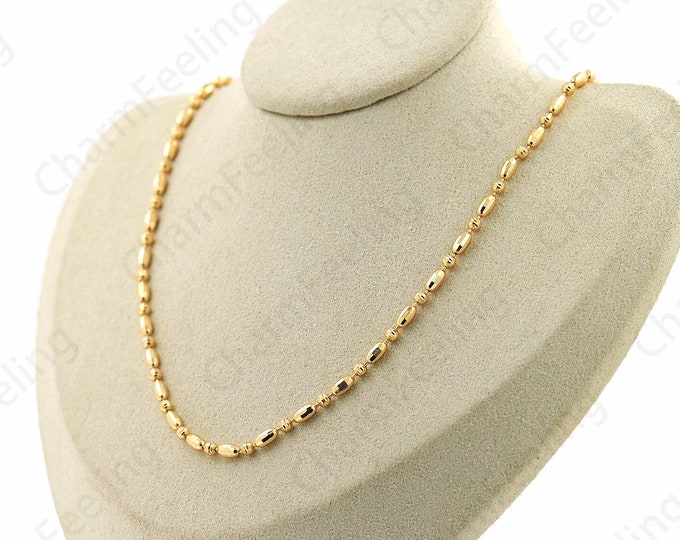 18K Gold Filled Fashion Necklace,Classic Necklace,Oval Necklace,S925 Silver Necklace,Chain Necklace,Cylinder Necklace,Silver Necklace