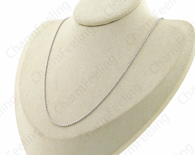 Silver Bead Necklace, Chain Necklace, S925 Silver Necklace, Fashion Necklace, Classic Necklace,Gift For Her, Anniversary Gift, Ball Necklace