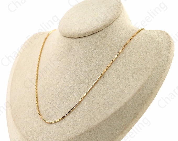 S925 Silver Necklace, 18K Gold Filled Box Necklace, Gifts For Her, Chain Necklace, Fashion Necklace, Classic Necklace, Anniversary Gift,