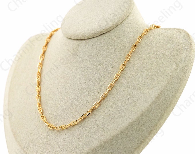 18K Gold Filled Sailor Chain Necklace S925 Silver Necklace Paper Clip Necklace Chain Necklace Fashion Necklace Classic Necklace Gift For Her