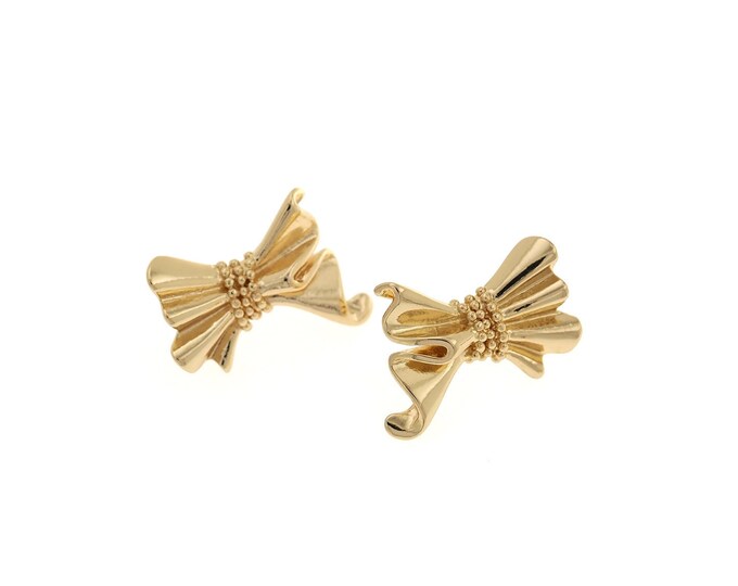18K Gold Filled Bow Earrings,Dainty Exquisite Earrings, Bow Hoops,A Gift For Her, 23.5x19x4mm