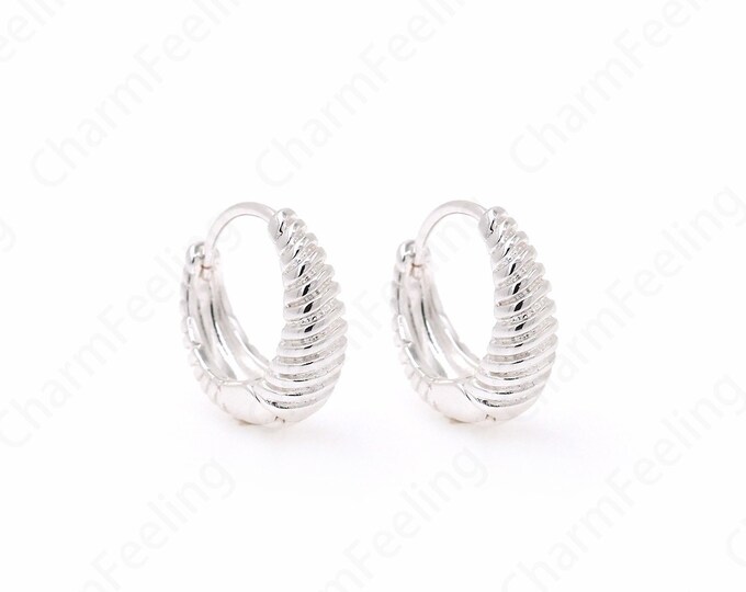 1 pair,Hollow Earrings, Silver Round Twist Earrings, Dainty Gold Earrings, Twist Earrings, Earring Charm, 17.5x18x6.5mm