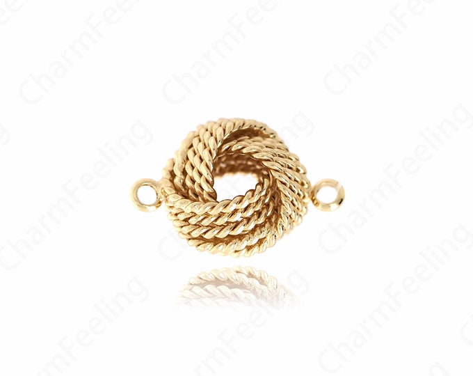 18K Gold Filled Knot Connectors,Ball Knot Connectors for DIY Jewelry Making Supplies 12x18.5x10mm