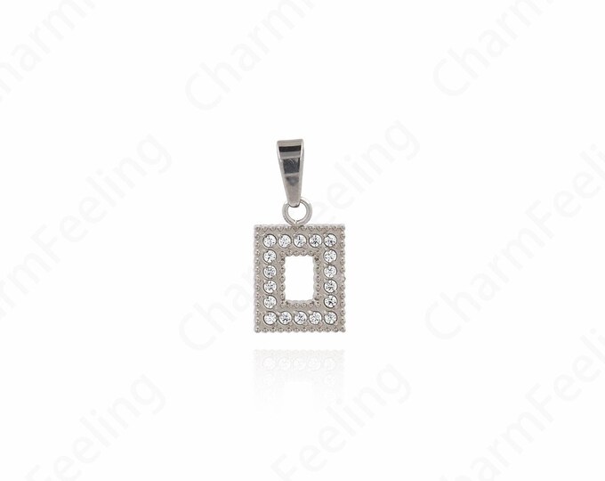 Rectangular Pendant,  Silver Filled Geometric Necklace,Medal Charm, Suitable For DIY Jewelry Making Accessories,16x7.6x1.7mm