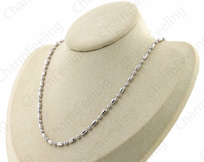 Fashion Necklace,Classic Necklace,Oval Necklace,S925 Silver Necklace,Chain Necklace,Cylinder Necklace,Sterling Silver Necklace,Gift For Her