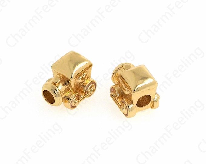 Car Spacer Beads,Bracelet Necklace Car Spacer Beads Accessories,18K Gold Filled Car Charm, DIY Jewelry Making,11.6x10x9.6mm
