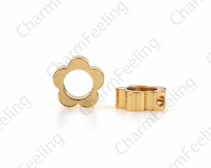 18K Gold Filled Flower-Shaped Spacer Beads,Flower Beads,Hollow Beads,Bead Charm,Flower Charm,DIY Fewelry Making Accessories,7x7mm