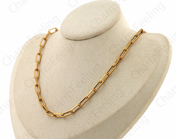 Chain Necklace Paper Clip Necklace S925 Sterling Silver Necklace Square Necklace Fashion Necklace Classic Necklace Gift For Her