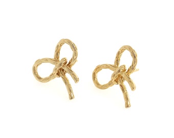 18K Gold Filled Bow Earrings,Dainty Exquisite Earrings, Bow Hoops,A Gift For Her, 20x22x5.5mm