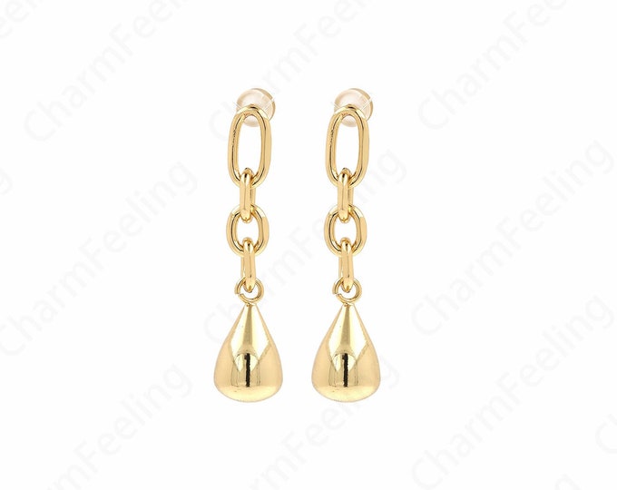 Dainty Fringe Earrings,Bar Earrings,Drop Earrings, Boho Earrings,18K Gold Filled Long Earrings,Drop Shape Earrings,42x10mm