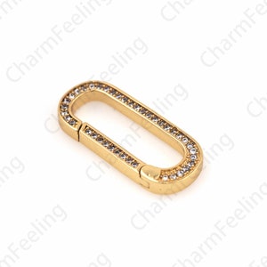 18K Gold Filled Shape Spring Buckle, Micro-Pave Gold Spring Pull Door Knocker, Suitable For Personalized Handmade Accessories 27.5x12x2.8mm