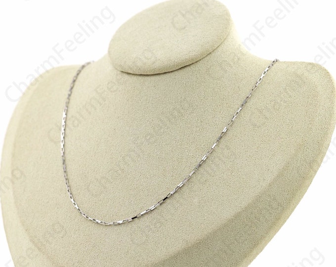 Fashion Necklace Square Necklace S925 Sterling Silver Necklace Paper Clip Necklace Chain Necklace Classic Necklace Gift For Her