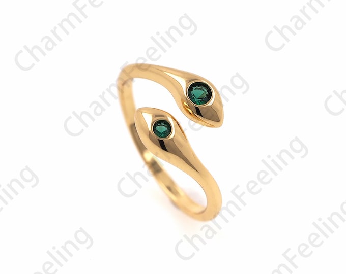 18K Gold Filled Adjustable Ring, Eye Ring, Golden Open Ring, Snake Ring, Exquisite Stackable Ring, A Gift For Her