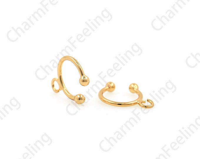 1 Pair, Simple Clip Earring Accessories, 18K Gold Filled Bone Clip Earrings, Ear Sleeves, Thin Earrings, Earring Accessories, 11mm