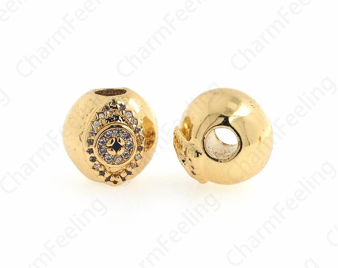 18K Gold Filled Ball Spacer Beads,Gold Ball Charm,Eye Beads,Spiked Ball Beads,DIY Bracelet Jewelry Making,11.5x11mm