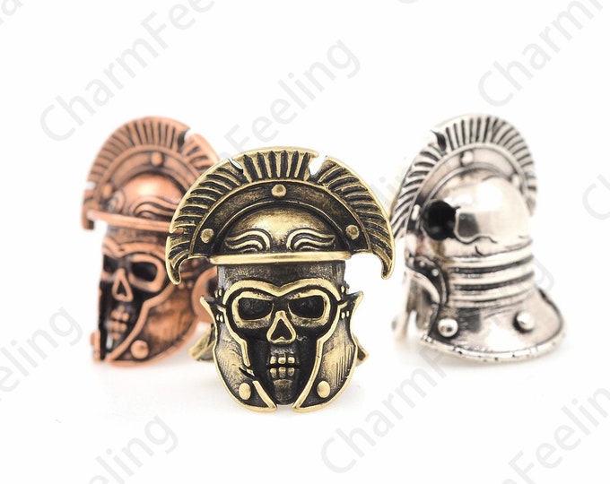 Warrior Head Spacer Beads, Knight Helmet,Metal Head Spacer Beads, Suitable For Paracord Bracelet Keychain 26.5x24.1x21mm Hole 4.6mm 1pcs