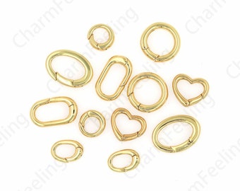 Oval Clasp, Carabiner, 18K Gold Filled Round Clasp, Jewelry Clasp, Square Clasp, Spring Clasp, Bracelet Clasp, DIY Jewelry Supplies