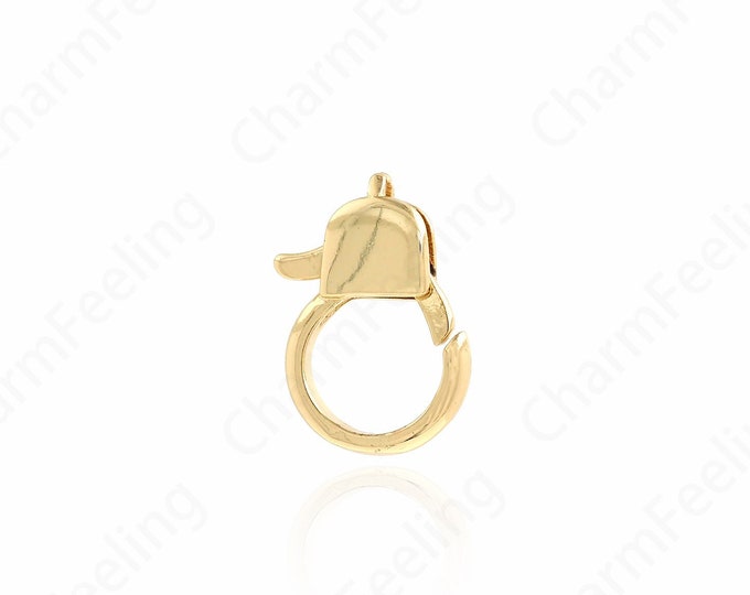 Button Clasp, Spring Clasp, Carabiner Clasp, 18K Gold Filled Lobster Clasp, Jewelry Clasp, DIY Jewelry Making Supplies,19x14x4.2mm