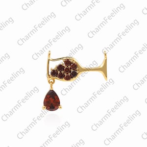 Micropavé CZ Wine Glass Pendant,18K Gold Filled Wine Glass Pendant, Wine Glass Necklace,Cup Pendant,DIY Jewelry Accessories, 21.5x21.5x2.7mm
