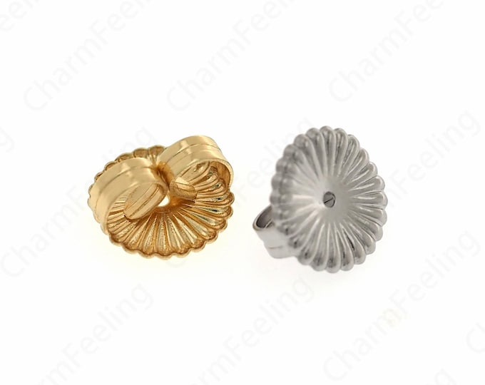 10 pair 18K Gold Filled Earring Backs, Gold Filled Ear Nut, Earring Backing, Ear Back Stopper, Earring Findings, Earring Nut 9x4.6mm