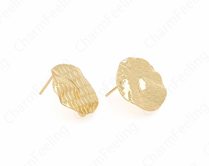 Dainty Earring Accessories, 18K Gold Filled Pierced Studs Earrings, Earring Charm, Round Earrings,DIY Earring Accessories，20x5mm