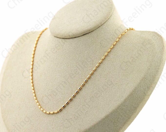 18K Gold Filled S925 Silver Necklace,Chain Necklace,Cylinder Necklace, Bar Necklace,Fashion Necklace,Classic Necklace,Gift For Her