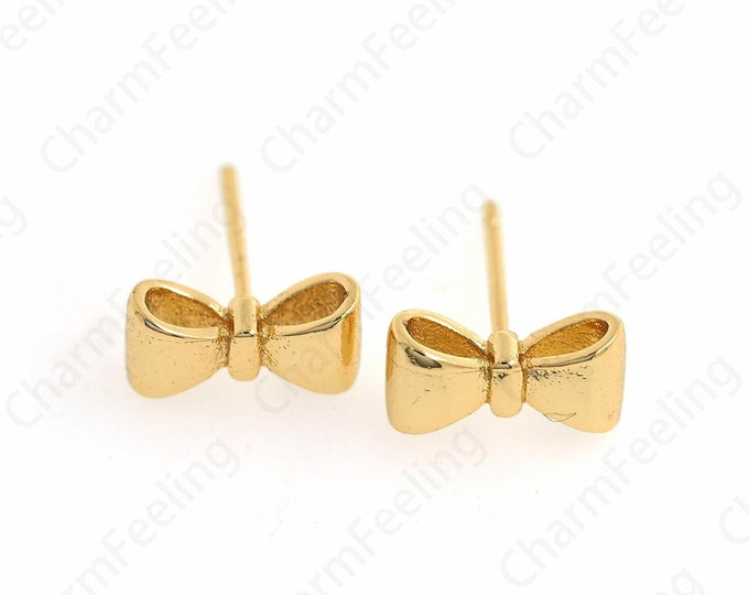 18K Gold Filled Bow Earrings,Dainty Exquisite Earrings, Bow Hoops,A Gift For Her, 11.8x6x4.2mm